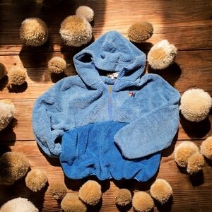 Aviator Nation Two-Tone Blue Fleece Teddy Bear Hoodie